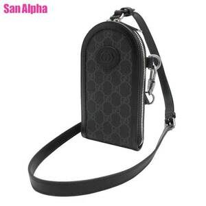 Gucci INTERLOCKING GG SUPREME Shoulder Bag Smartphone Crossbody Black